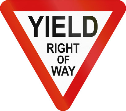 Irish traffic sign: Yield sign - Extended version in English