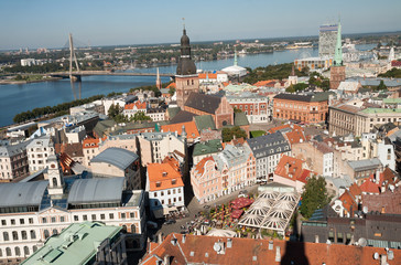 Fototapeta na wymiar Top view of Riga
