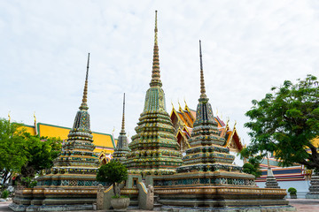 Naklejka premium Wat pho, Authentic Thai Architecture in Wat Pho at Bangkok of Thailand.