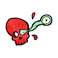cartoon skull with gross eyeball