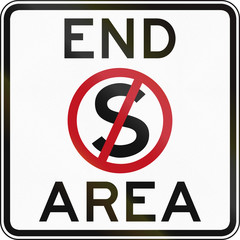 Australian road sign: End no stopping area