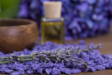 Obraz na płótnie Canvas Spa composition with lavender oil