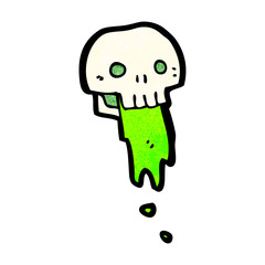gross slimy skull cartoon