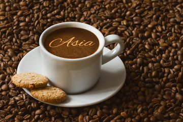 Still life - coffee with text Asia