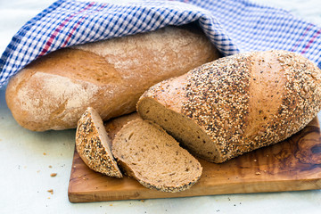 Fresh whole grain bread