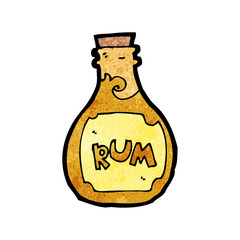 cartoon rum bottle