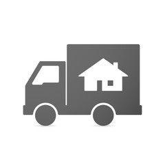 Isolated delivery truck icon with a house