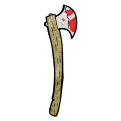 cartoon bloody axe