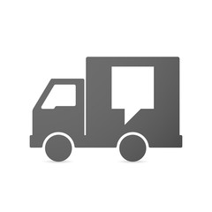Isolated delivery truck icon with a tooltip