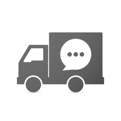 Isolated delivery truck icon with a comic balloon