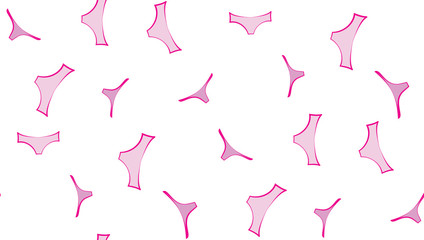 Vector seamless background of women's panties. The pattern of underwear on a white background.