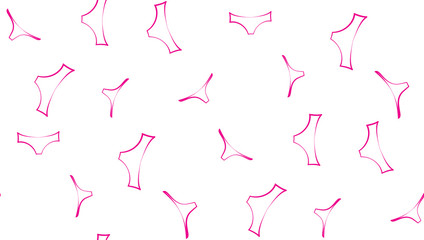 Vector seamless background of women's panties. The pattern of underwear on a white background.