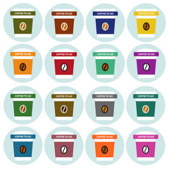 Coffee icons set vector