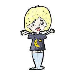 cartoon woman in night clothes