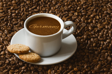 Still life - coffee with text Germany