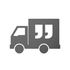 Isolated delivery truck icon with  quotes