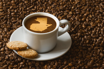 Still life - coffee with map of Guatemala