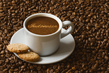 Still life - coffee with text Indonesia