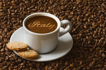 Still life - coffee with text Italy