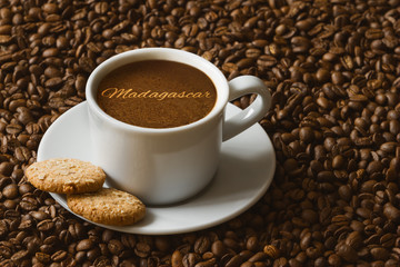 Still life - coffee with text Madagascar