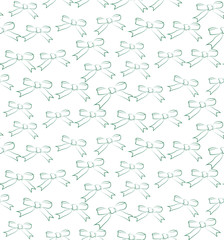 Obraz premium Vector seamless background of ribbons on a white background. The pattern of colored bows.
