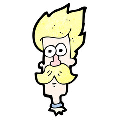 cartoon blond mustache man