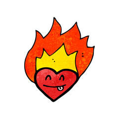 flaming heart cartoon character