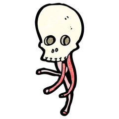 cartoon gross skull