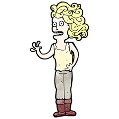 cartoon stressed woman