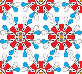 Vector seamless background. Concealedly ornament purple and yellow. Modern stylish texture. Repeating geometric shapes round shape.