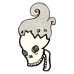 cartoon haunted skull