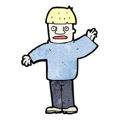 cartoon waving man