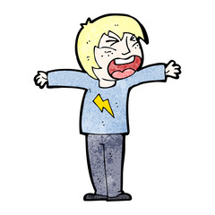 Obraz premium cartoon angry blond boy
