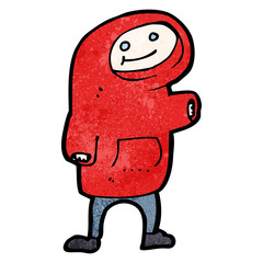 cartoon boy in hooded top
