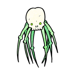 cartoon skull spider