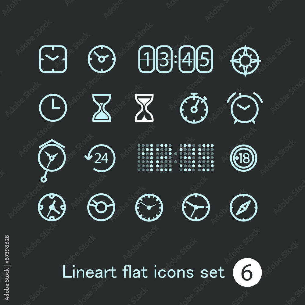 Poster different modern media web application icons collection. vector