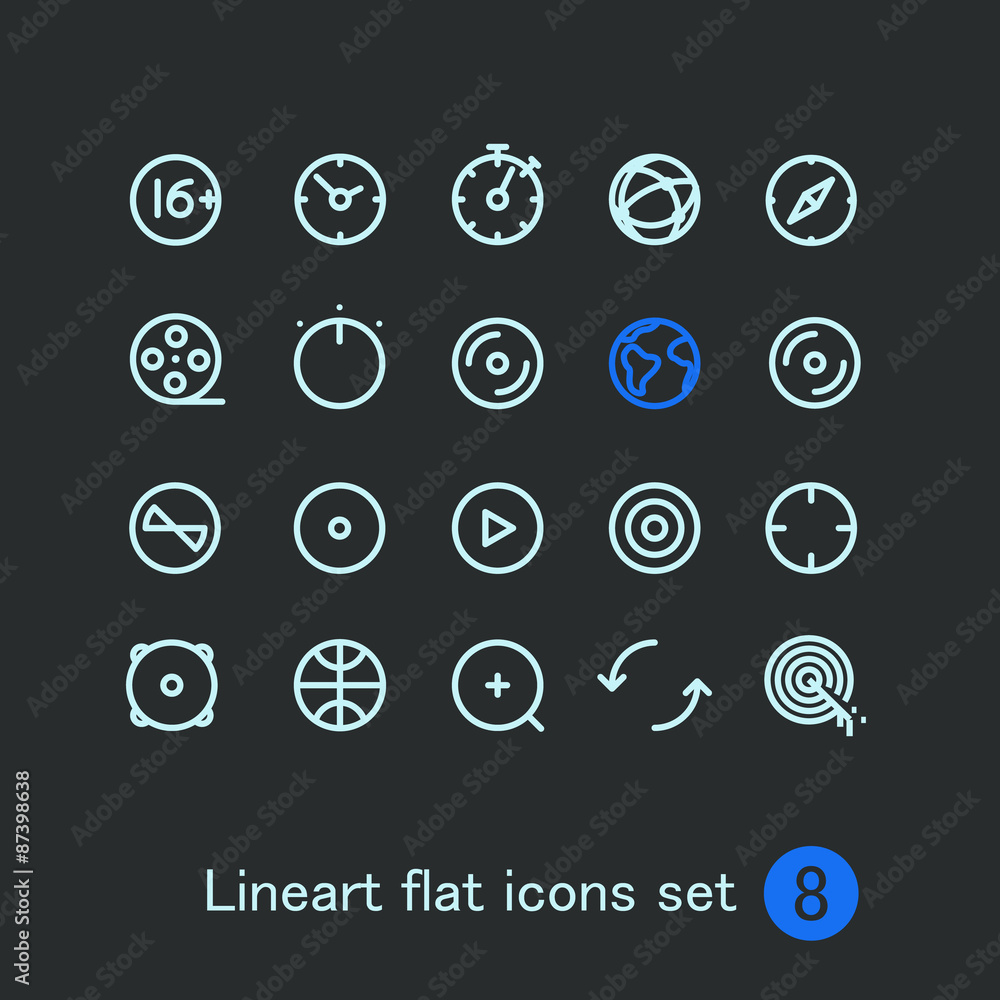 Aufkleber different modern media web application icons collection. vector