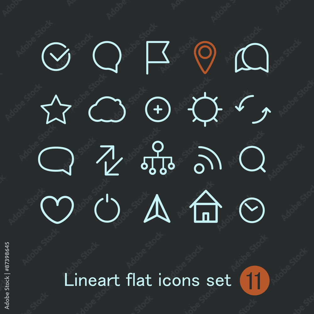 Poster different modern media web application icons collection. vector
