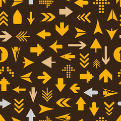 Arrow sign silhouettes seamless pattern