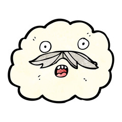 cartoon cloud with mustache