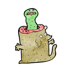 cartoon dog with parasite