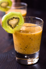 Fototapeta na wymiar fresh homemade smoothie with kiwi and banana