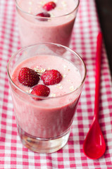 fresh homemade smoothie with strawberry and banana