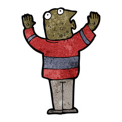cartoon man surrendering