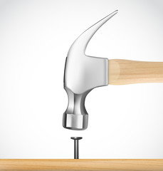 Hammer and nail. Vector illustration