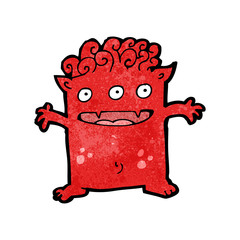 cartoon funny little monster