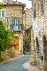 Fototapeta na wymiar Charming streets of Assisi
