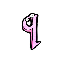 cartoon letter q with eyes