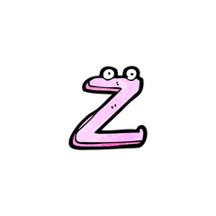 cartoon letter z with eyes