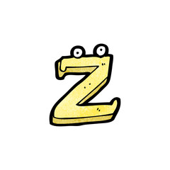 cartoon letter z with eyes